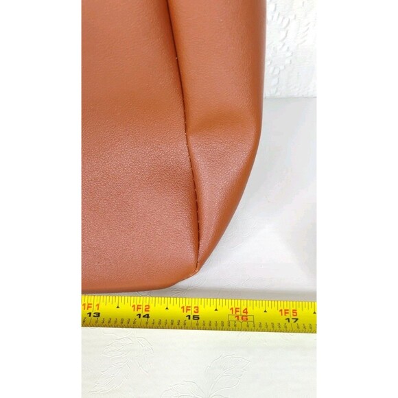 Neiman Marcus Tote Bag Large Brown Tan Faux Leather Suede Lined Purse NEW 15” - Picture 8 of 16